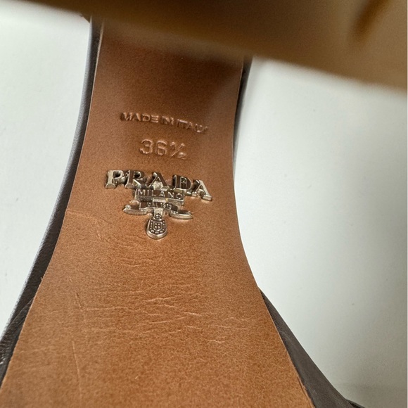 Prada platform sandals, beautiful brown color, authentic w/ 2 Prada dust bags - Picture 11 of 13